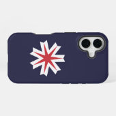Coque iPhone 16 Drapeau de la préfecture d'Hokkaido, Japon (Verso Horizontal)