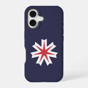 Coque iPhone 16 Drapeau de la préfecture d'Hokkaido, Japon