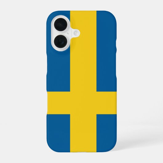 Coque iPhone 16 drapeau de la Suède (Verso)