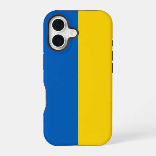 Coque iPhone 16 Drapeau de l'Ukraine (Verso)