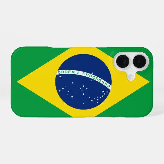 Coque iPhone 16 Drapeau du Brésil (Verso Horizontal)