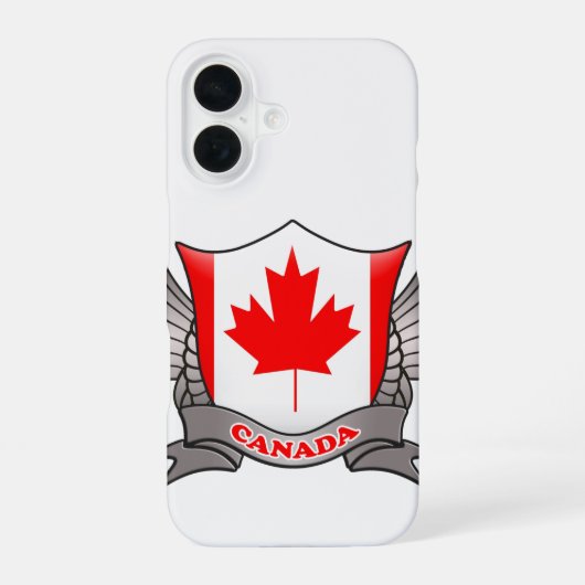 Coque iPhone 16 Drapeau du Canada Emblème (Verso)