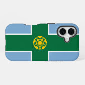 Coque iPhone 16 Drapeau du Derbyshire (Verso Horizontal)