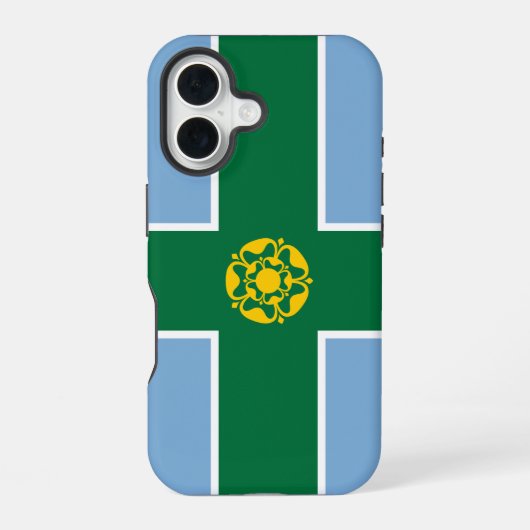 Coque iPhone 16 Drapeau du Derbyshire (Verso)