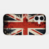 Coque iPhone 16 Drapeau du Royaume-Uni (Verso Horizontal)