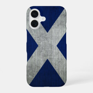 Coque iPhone 16 Drapeau écossais de Dark Grunge