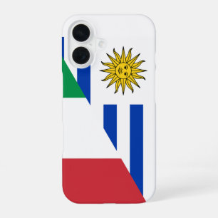Coque iPhone 16 Drapeau italien uruguayen