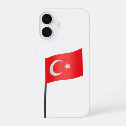 Coque iPhone 16 Drapeau turc (Verso)