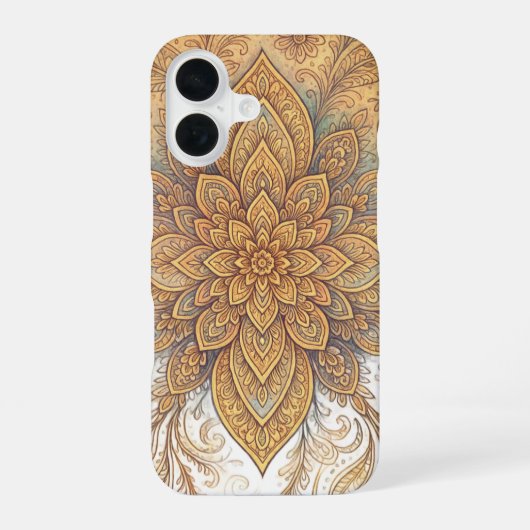 Coque iPhone 16 Dreamy Boho Mandala - Design Motif complexe (Verso)