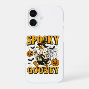 Coque iPhone 16 Drôle d'oie d'Halloween effrayante en costume