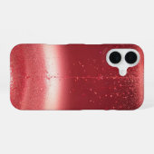 Coque iPhone 16 Drops of Passion Red Glitter Heart Art Phone Case (Verso Horizontal)
