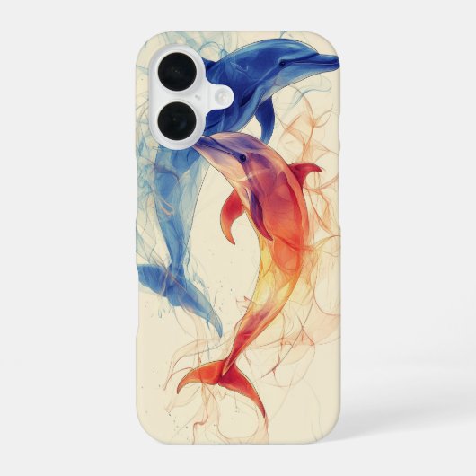 Coque iPhone 16 Dualité des dauphins (Verso)