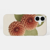 Coque iPhone 16 Duo de dahlias vintage (Verso Horizontal)