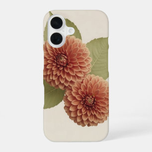 Coque iPhone 16 Duo de dahlias vintage