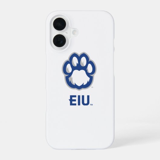 Coque iPhone 16 Eastern Illinois Panthers Empreinte de patte & EIU (Verso)