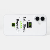 Coque iPhone 16 Eat Sleep Code Repeat iPhone Case (Verso Horizontal)