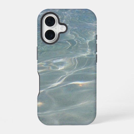 Coque iPhone 16 Eau Caraïbe Abstrait Bleu Nature (Verso)