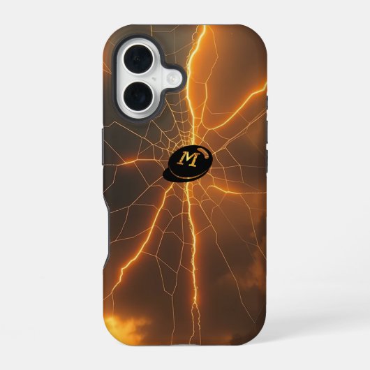 Coque iPhone 16 Éclair électrisant dans une tempête (Verso)