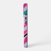 Coque iPhone 16 Éclair géométrique rétro Memphis (Côté gauche)