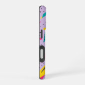 Coque iPhone 16 Éclair géométrique rétro Memphis (Côté droit)