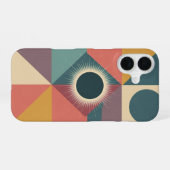 Coque iPhone 16 Éclipse Minimaliste Géométrique (Verso Horizontal)