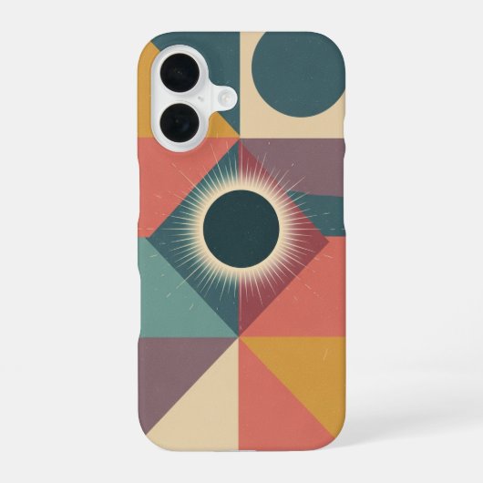 Coque iPhone 16 Éclipse Minimaliste Géométrique (Verso)