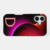 Coque iPhone 16 ECLIPSE MONOGRAM Vibrant noir violet rose (Verso Horizontal)