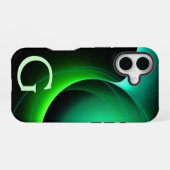 Coque iPhone 16 ECLIPSE MONOGRAM Vibrant vert noir (Verso Horizontal)