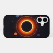 Coque iPhone 16 Éclipse solaire rétro (Verso Horizontal)