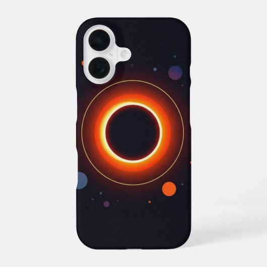 Coque iPhone 16 Éclipse solaire rétro (Verso)