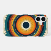Coque iPhone 16 Éclipse solaire rétro (Verso Horizontal)