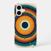 Coque iPhone 16 Éclipse solaire rétro (Verso)