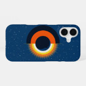 Coque iPhone 16 Éclipse solaire rétro (Verso Horizontal)