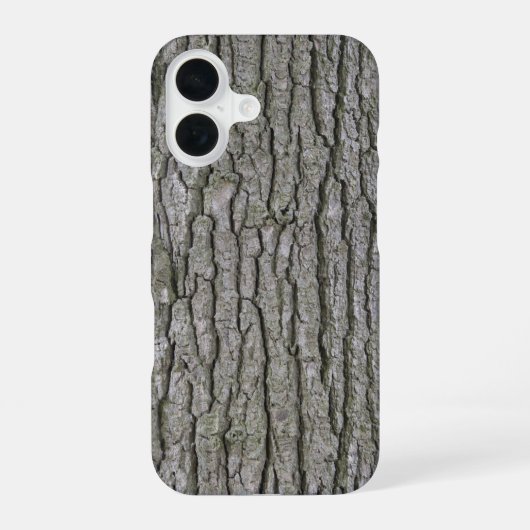 Coque iPhone 16 Écorce Rustique Faux Gris Sec (Verso)