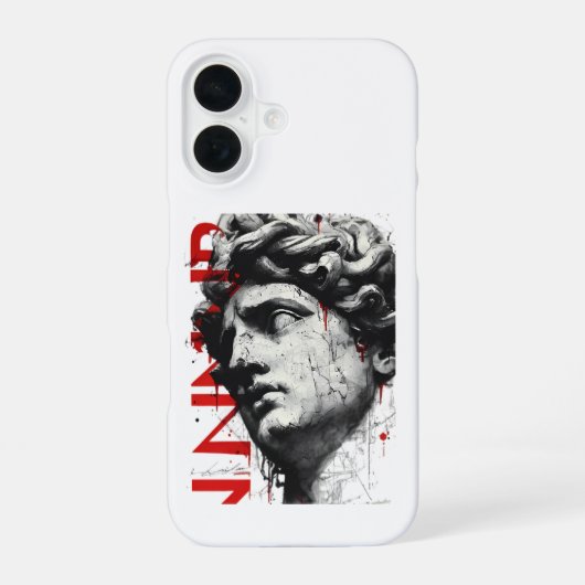 Coque iPhone 16 Edgy David Bust Modern Street Art Phone Case (Verso)