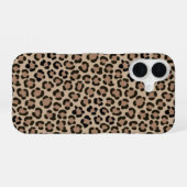 Coque iPhone 16 Effet fourrure Empreinte de léopard tendance Motif (Verso Horizontal)