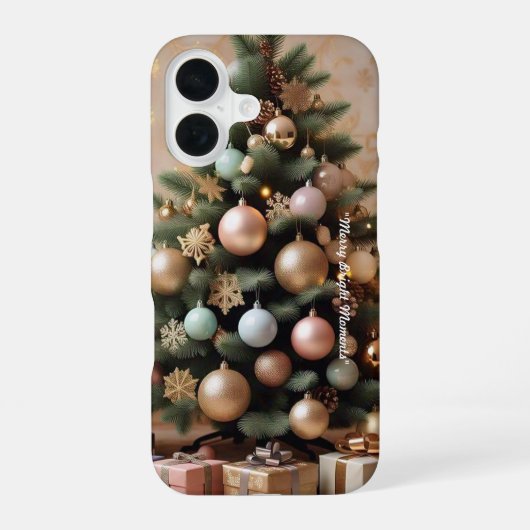Coque iPhone 16 "Élégance de l'arbre de Noël" (Verso)