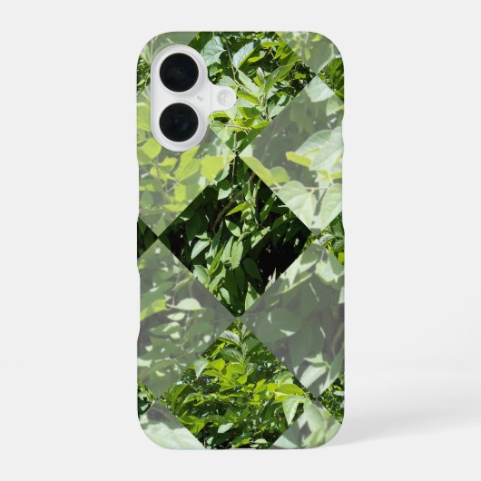 Coque iPhone 16 Élégance Émeraude : Feuilles Vertes en Taillage Di (Verso)