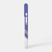 Coque iPhone 16 Elégant argent Peri Monogramme Marbre géométrique (Côté gauche)