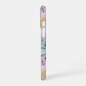 Coque iPhone 16 Elegant Gold Botanical Marble Mongram (Côté gauche)