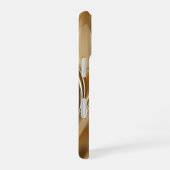 Coque iPhone 16 Elegant Liquid Gold Abstract Black Monogrammed (Côté droit)