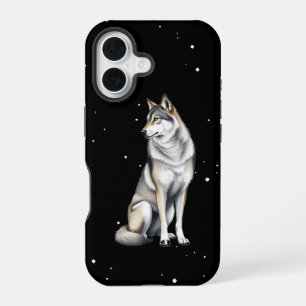Coque iPhone 16 Élégant loup gris