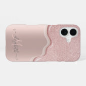 Coque iPhone 16 Élégant Parties scintillant Rose Gold Drivers Mono (Verso Horizontal)