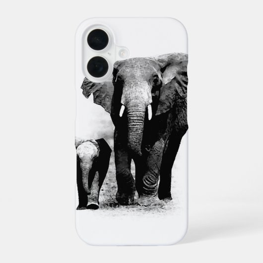 Coque iPhone 16 Eléphants (Verso)