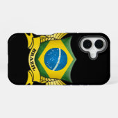 Coque iPhone 16 Emblème de Brazil Flag (Verso Horizontal)