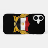 Coque iPhone 16 Emblème du drapeau de l'Égypte (Verso Horizontal)