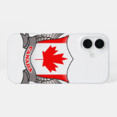 Coque iPhone 16 Emblème du drapeau du Canada (Verso Horizontal)