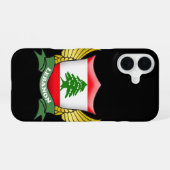 Coque iPhone 16 Emblème du drapeau du Liban (Verso Horizontal)