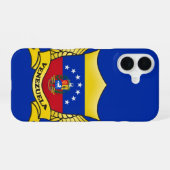 Coque iPhone 16 Emblème du drapeau du Venezuela (Verso Horizontal)