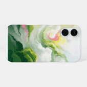 Coque iPhone 16 Emerald & Rose Abstract Marble (Verso Horizontal)